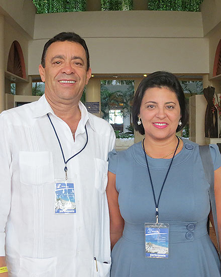 Robero e Cristiane Silva, no Melia Varadero, reunindo a delegação brasileira